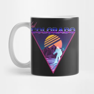 Retro Vaporwave Ski Mountain | Vail Colorado | Shirts, Stickers, and More! Mug